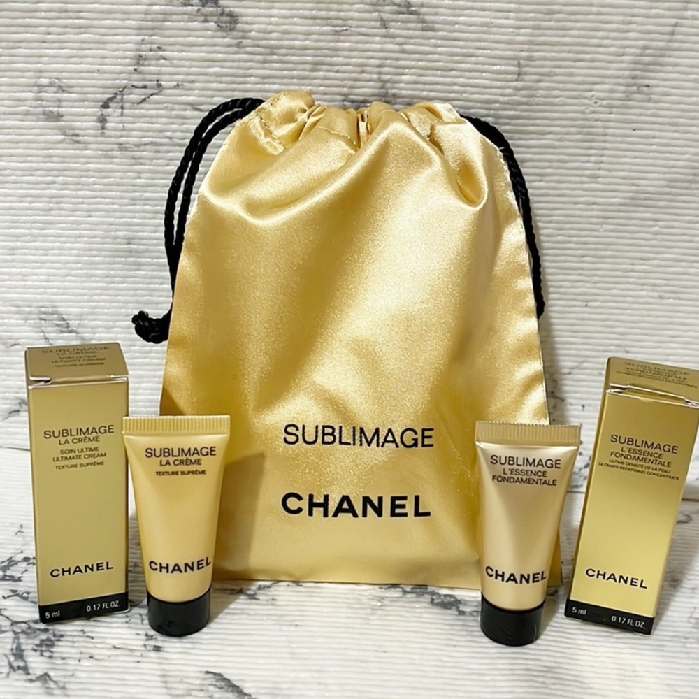 🌿Chanel Sublimage Set: La Creme,  Mask 
 Eye cream , makeup remover / Pounch 🌿